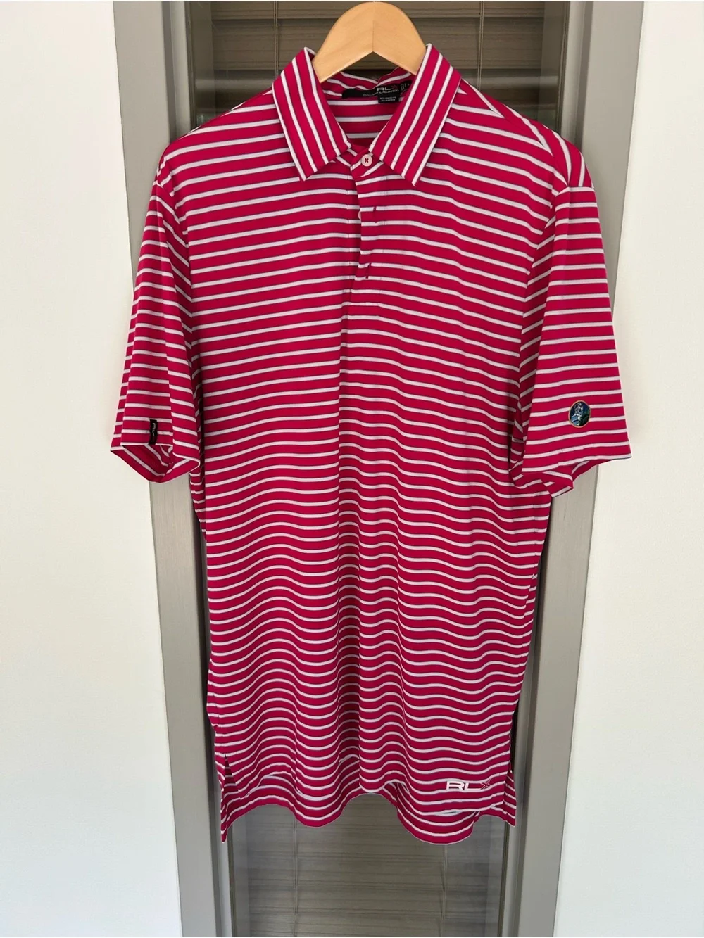 RLX Ralph Lauren Men’s Red Striped Polo Shirt L